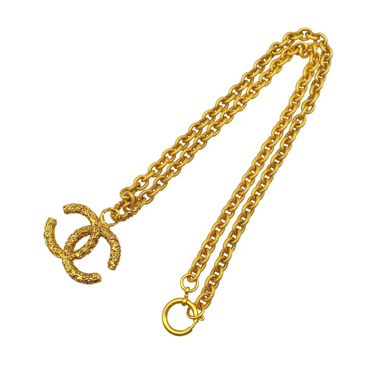 Luxury Promise Japan VINTAGE CHANEL NECKLACE COCOMARK GOLD ACCESSORY 93A 90325357