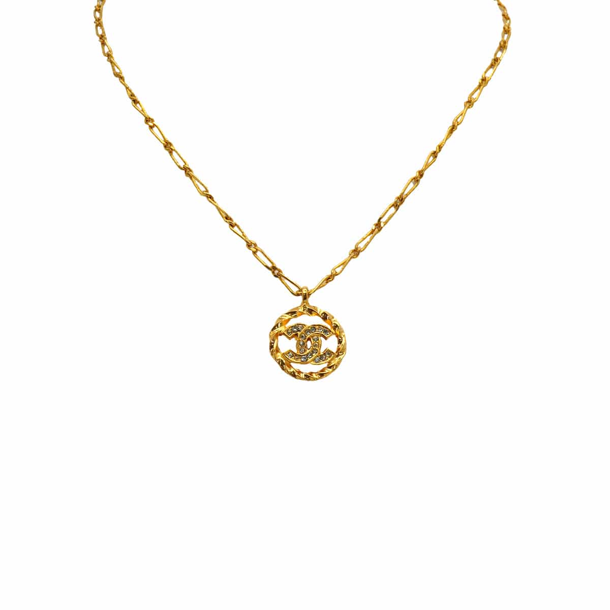 Luxury Promise Japan VINTAGE CHANEL NECKLACE COCOMARK RHINESTONE GOLD ACCESSORY 90334880