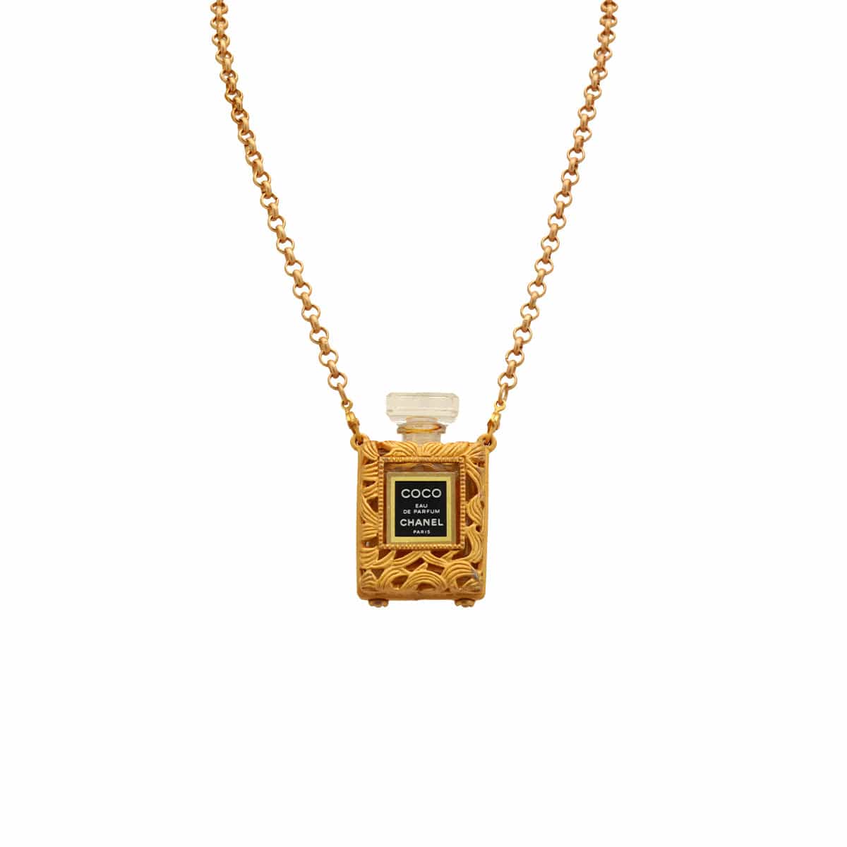 Luxury Promise Japan VINTAGE CHANEL NECKLACE PERFUME COCO GOLD ACCESSORY 90335011