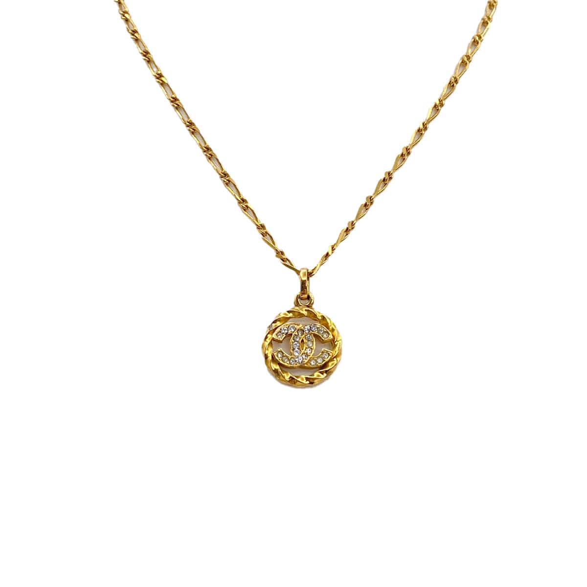 Luxury Promise Japan VINTAGE CHANEL NECKLACE RHINESTONE COCOMARK GOLD ACCESSORY 90321135