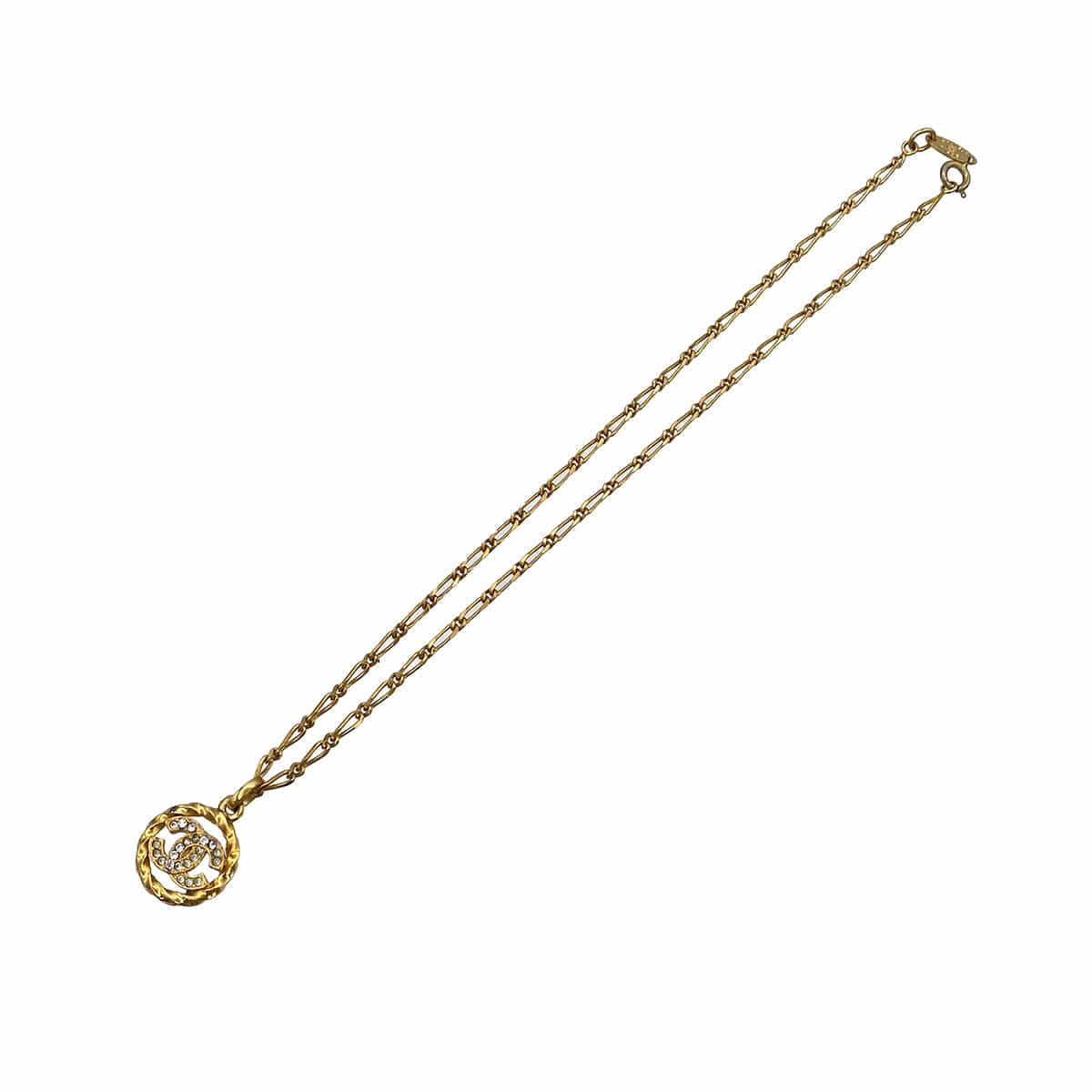Luxury Promise Japan VINTAGE CHANEL NECKLACE RHINESTONE COCOMARK GOLD ACCESSORY 90321135
