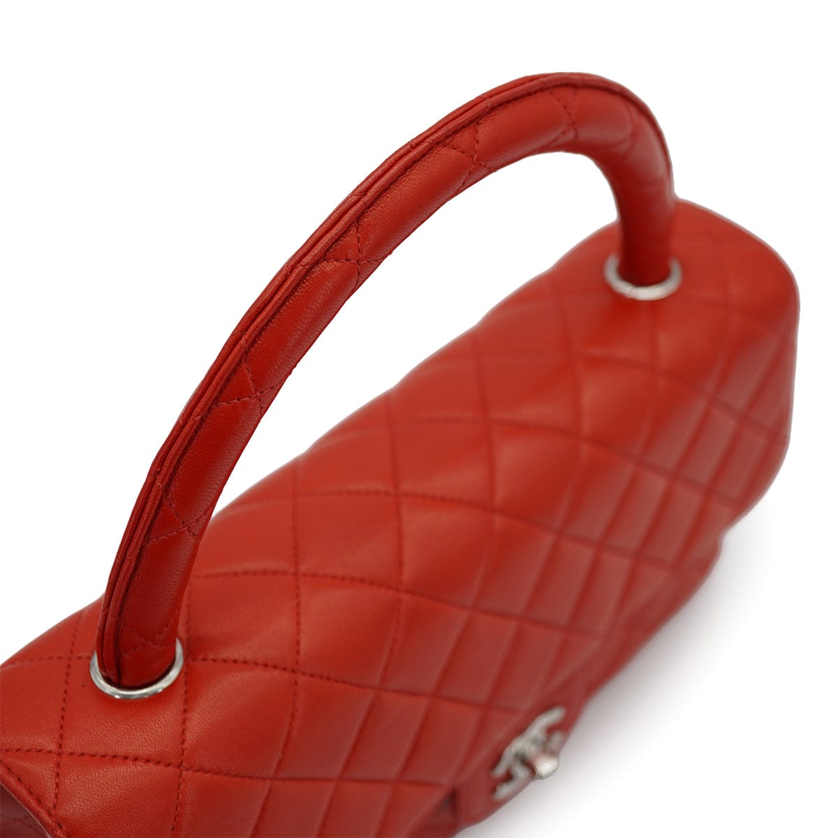 Luxury Promise Japan VINTAGE CHANEL PARENT-CHILD BAG PARENTS ONLY RED LAMB SKIN SILVER HARDWARE 90335317