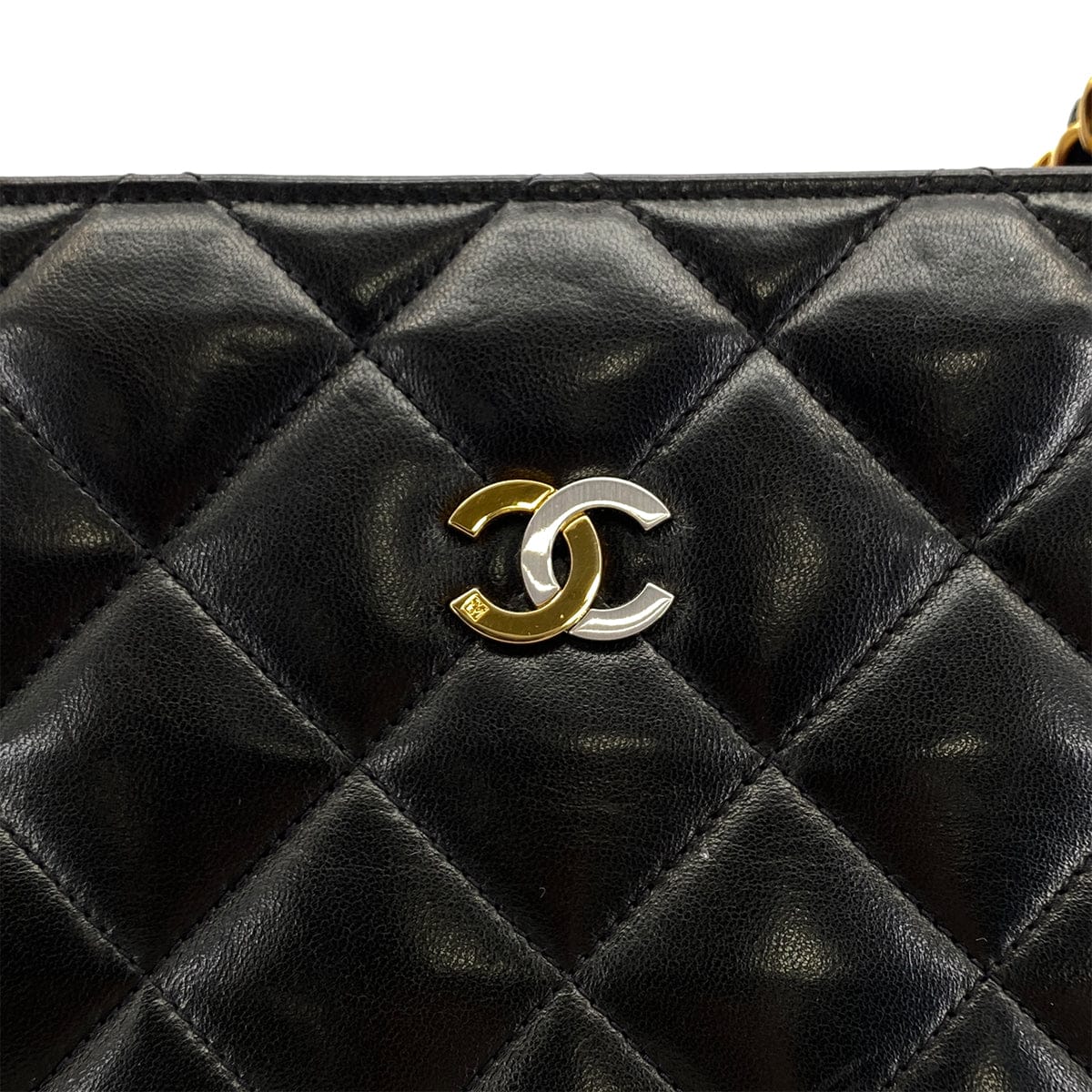 Luxury Promise Japan VINTAGE CHANEL PARIS LIMITED EDITION MATELASSE CHAIN SHOULDER BAG BLACK LAMB SKIN GOLD HARDWARE 90324825