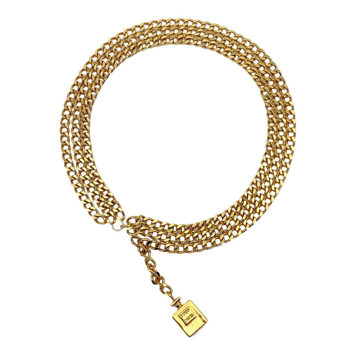 Luxury Promise Japan VINTAGE CHANEL PERFUME CHARM CHAIN BELT GOLD ACCESSORY 90311297