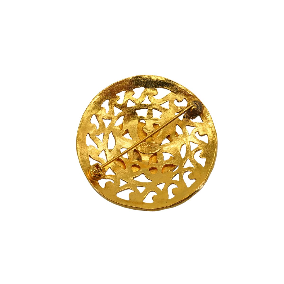 Luxury Promise Japan VINTAGE CHANEL ROUND BROOCH COCOMARK GOLD ACCESSORY 95A 90345098