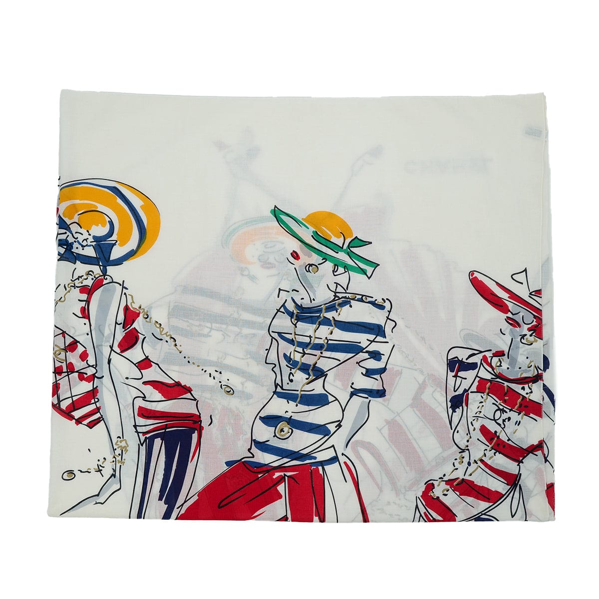 Luxury Promise Japan VINTAGE CHANEL SCARF MADEMOISELLE MULTICOLOR COTTON 90321070