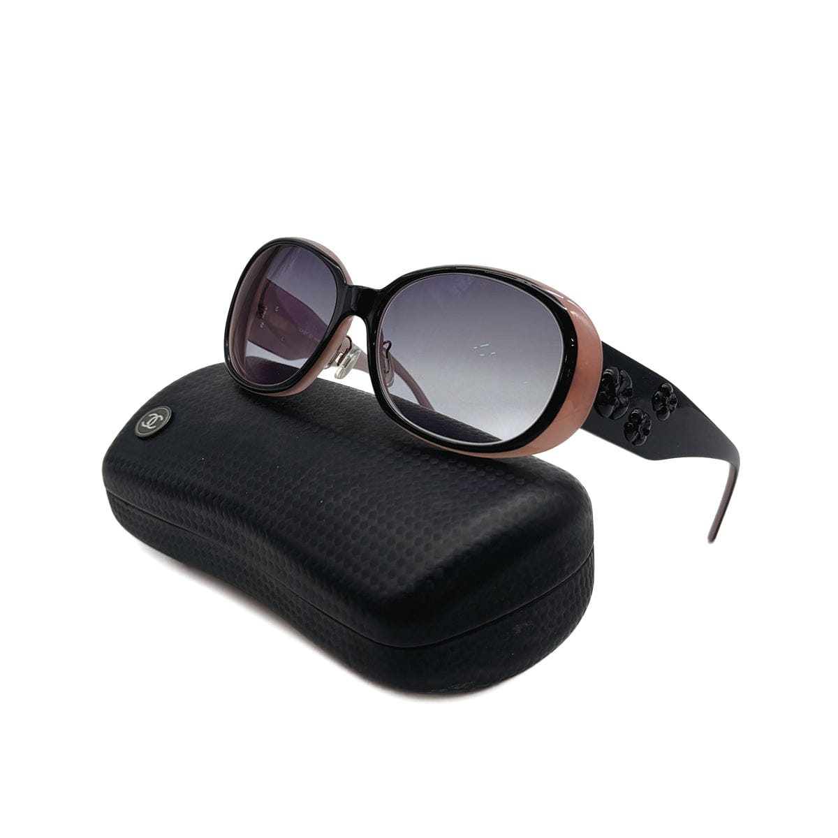 Luxury Promise Japan VINTAGE CHANEL SUNGLASSES CAMELLIA BLACK PINK EYEWEAR 90315443