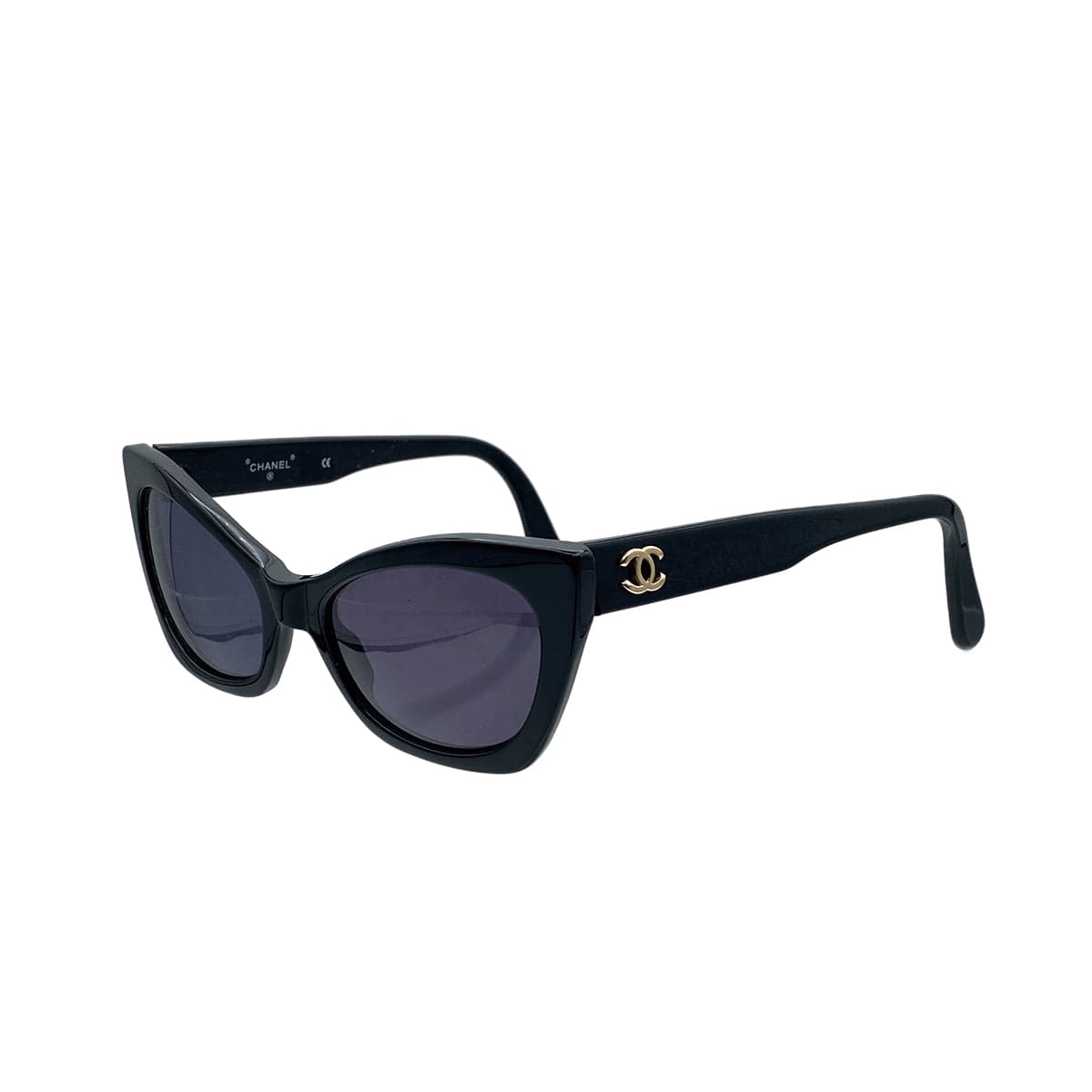 Luxury Promise Japan VINTAGE CHANEL SUNGLASSES COCOMARK CATEYE FRAME BLACK EYEWEAR 90312536