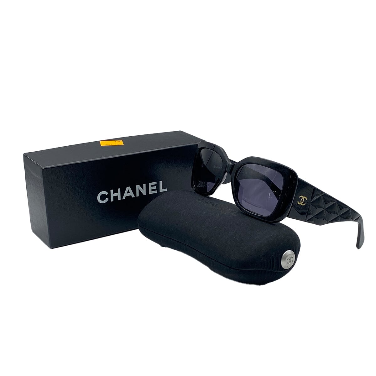 luxury promise japan VINTAGE CHANEL SUNGLASSES COCOMARK MATELASSE BLACK EYEWEAR 90312685