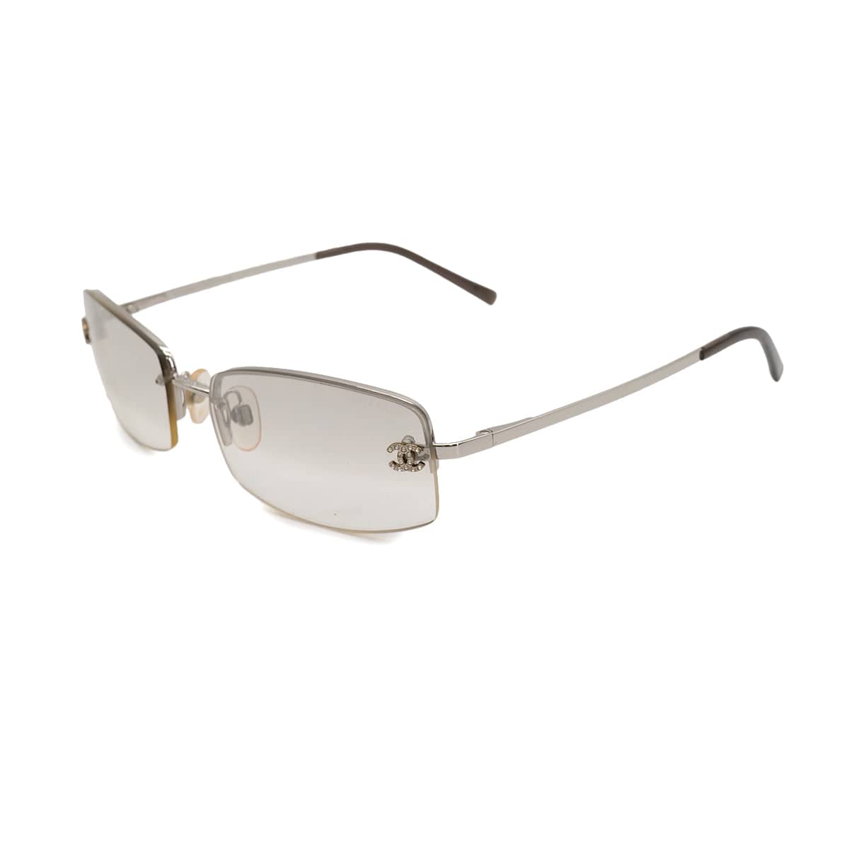 Luxury Promise Japan VINTAGE CHANEL SUNGLASSES COCOMARK RHINESTONE SILVER EYEWEAR 90319957