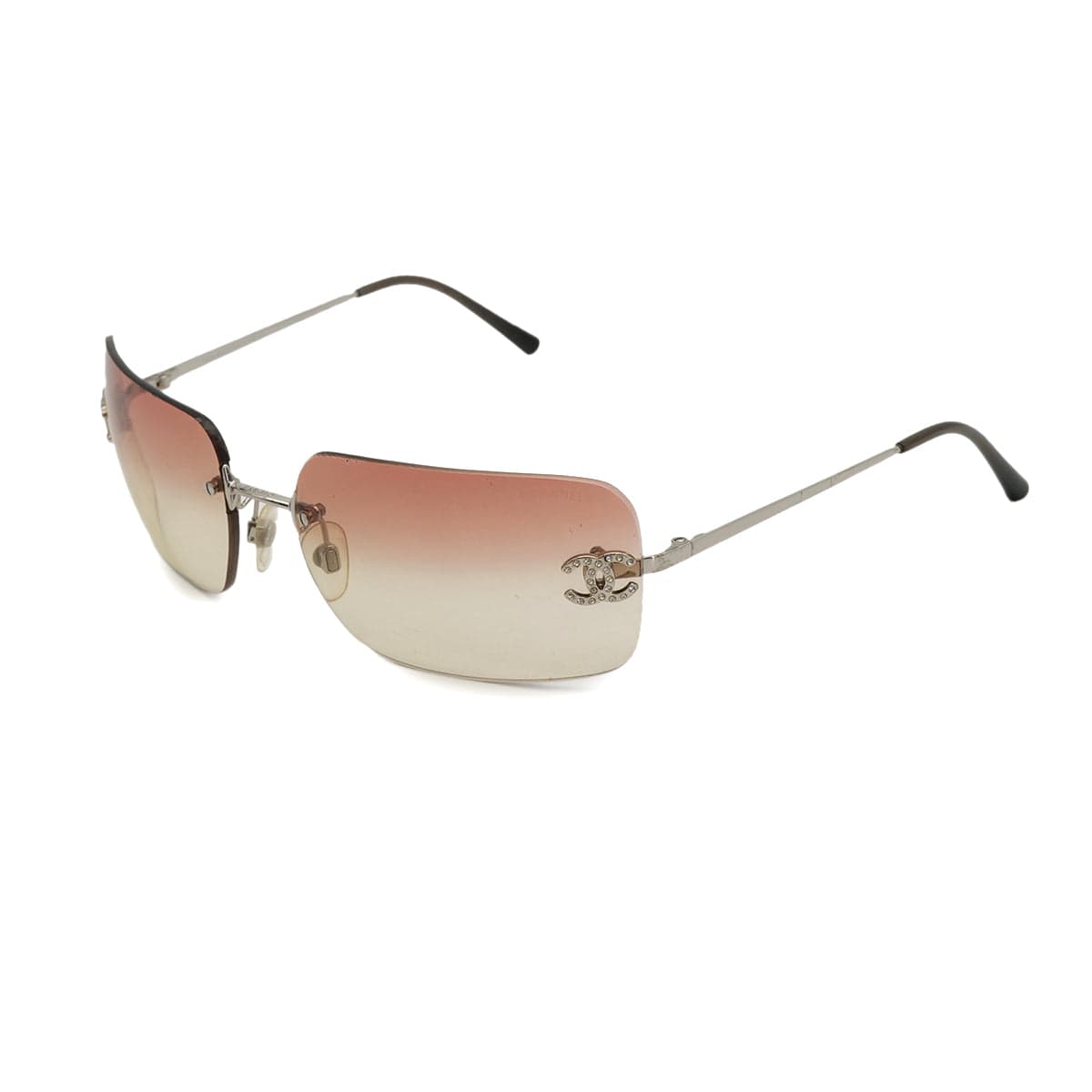 Luxury Promise Japan VINTAGE CHANEL SUNGLASSES COCOMARK RHINESTONE SILVER EYEWEAR 90319962