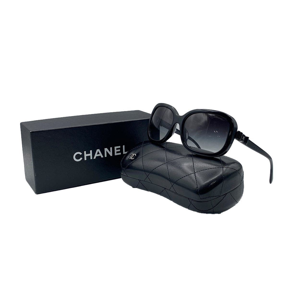 Luxury Promise Japan VINTAGE CHANEL SUNGLASSES COCOMARK RIBBON BLACK EYEWEAR 90312552