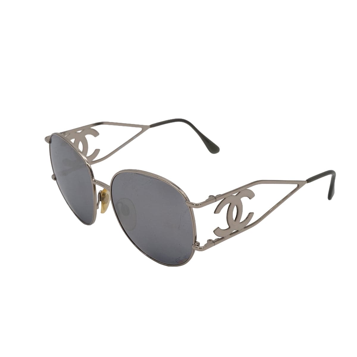 Luxury Promise Japan VINTAGE CHANEL SUNGLASSES COCOMARK SILVER EYEWEAR 90323489
