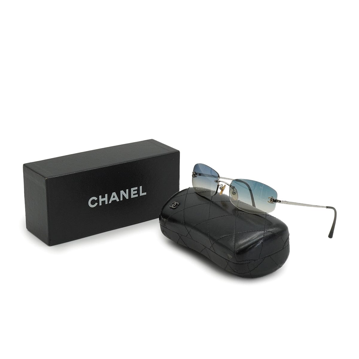 Luxury Promise Japan VINTAGE CHANEL SUNGLASSES COCOMARK SILVER EYEWEAR 90330689