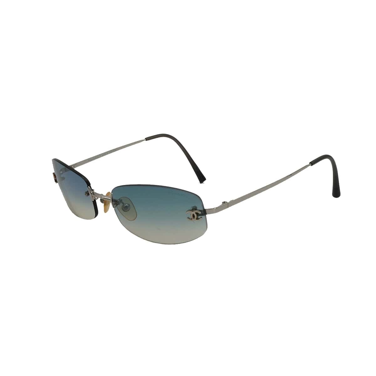Luxury Promise Japan VINTAGE CHANEL SUNGLASSES COCOMARK SILVER EYEWEAR 90330689
