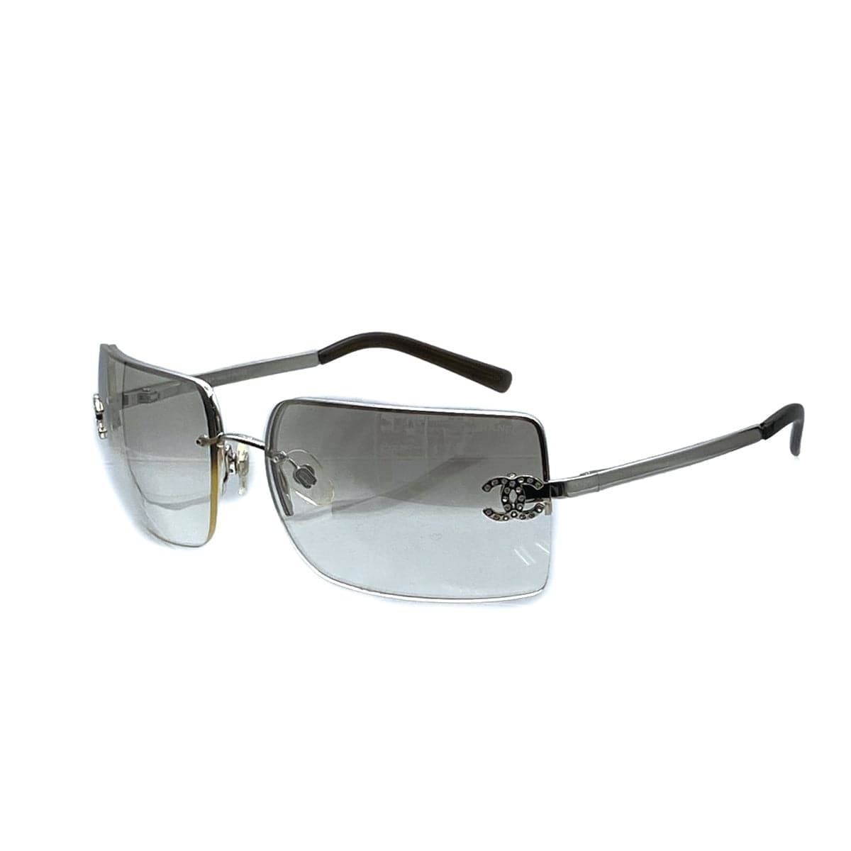 Luxury Promise Japan VINTAGE CHANEL SUNGLASSES RIMLESS COCOMARK RHINESTONE CLEAR EYEWEAR 90312619