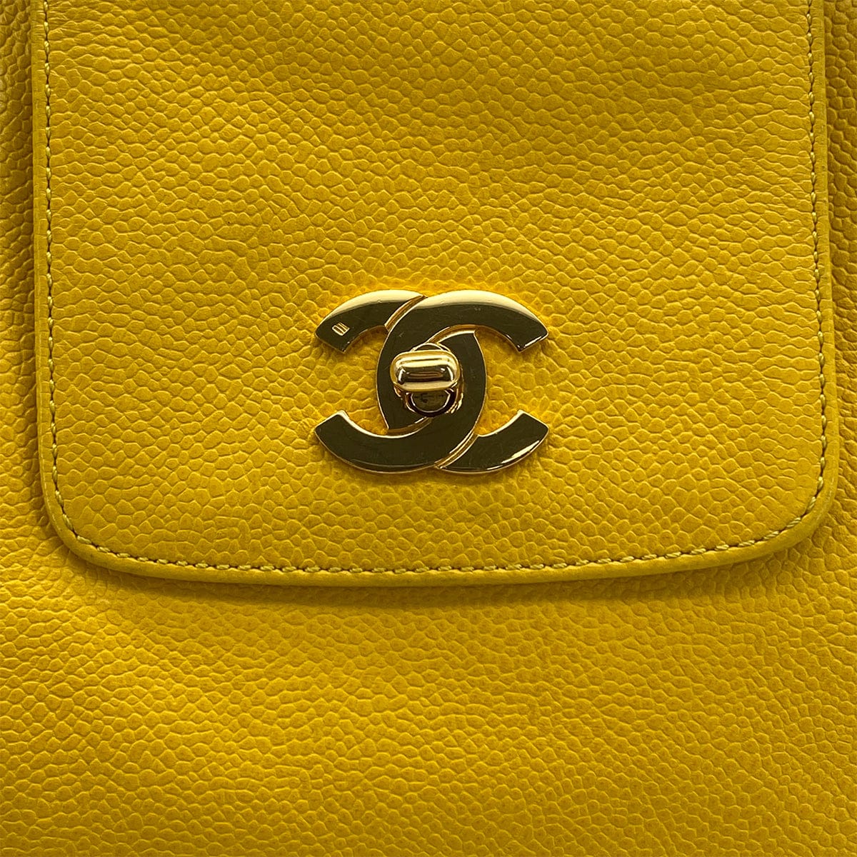 Luxury Promise Japan VINTAGE CHANEL SUPER MODEL CHAIN TOTE BAG YELLOW CAVIAR SKIN GOLD HARDWARE 90323096