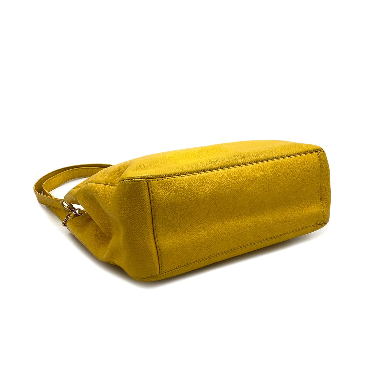Luxury Promise Japan VINTAGE CHANEL SUPER MODEL CHAIN TOTE BAG YELLOW CAVIAR SKIN GOLD HARDWARE 90323096