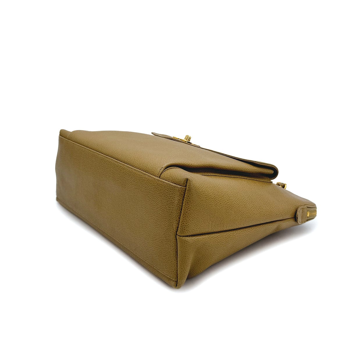Luxury Promise Japan VINTAGE CHANEL TURN LOCK CHAIN TOTE BAG BEIGE CAVIAR SKIN GOLD HARDWARE 90311266