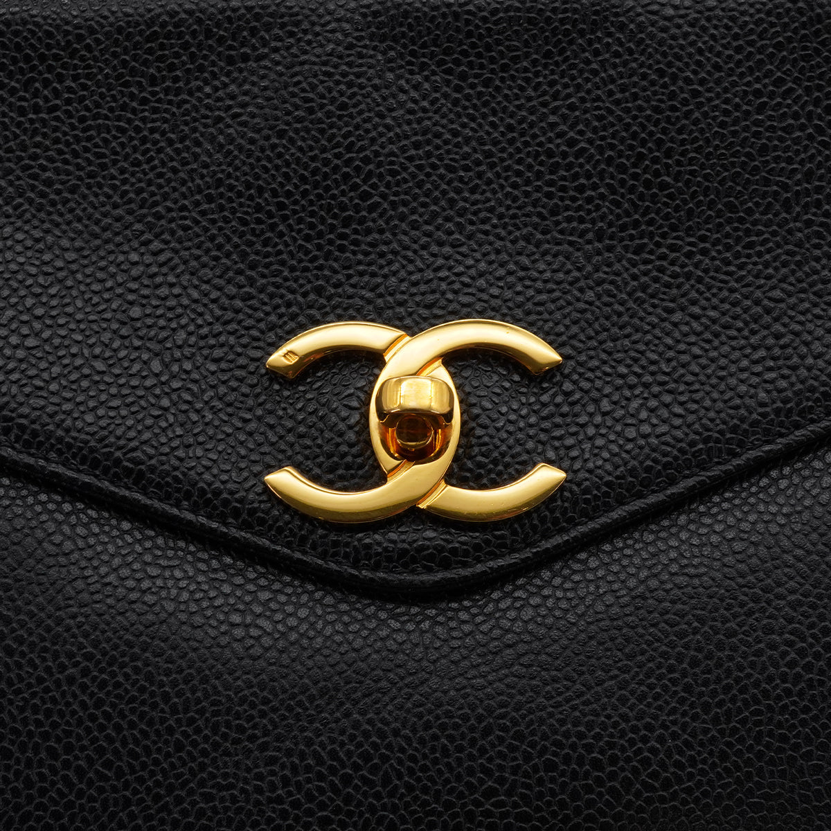 Luxury Promise Japan VINTAGE CHANEL TURN LOCK CHAIN TOTE BAG BLACK CAVIAR SKIN GOLD HARDWARE 90340502