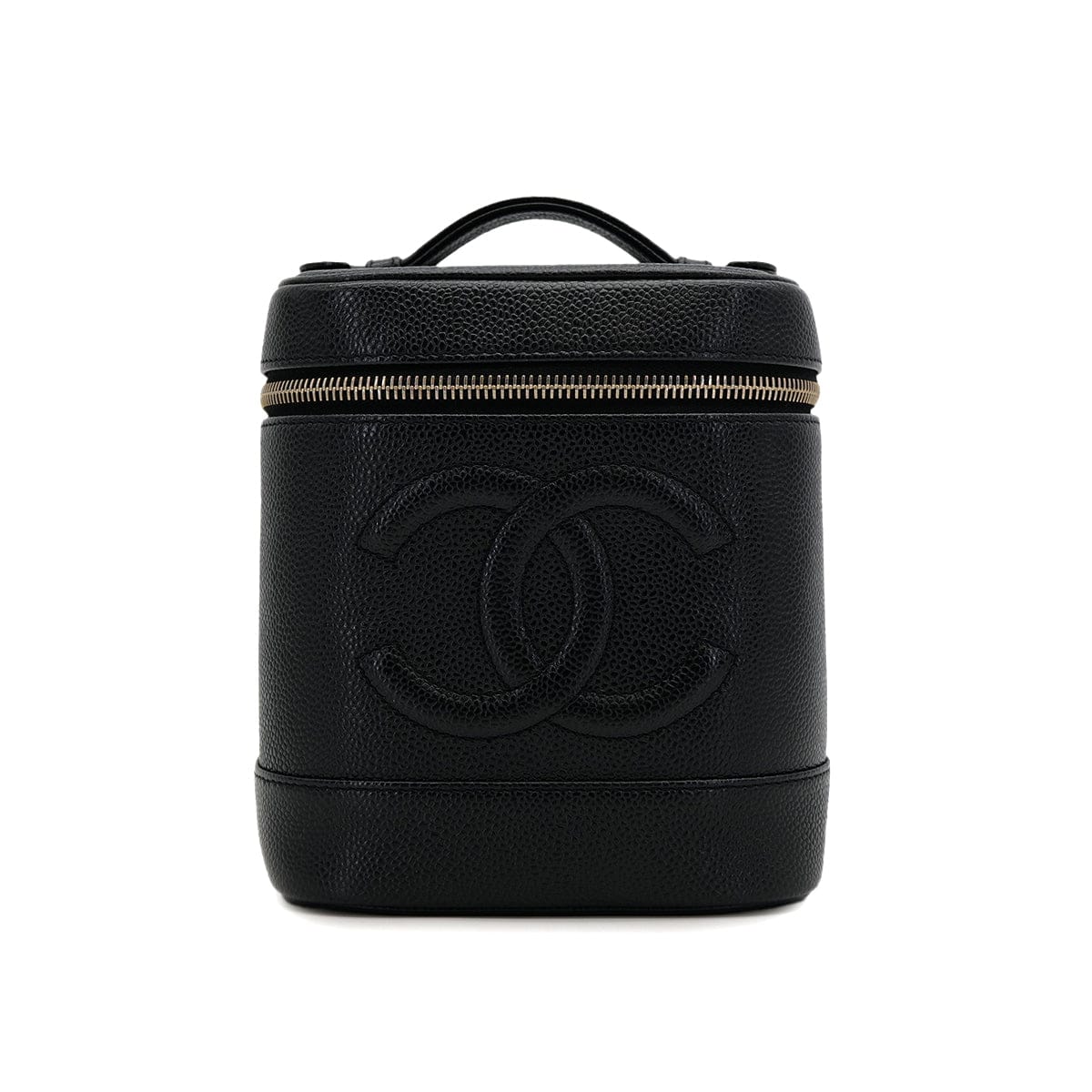 Luxury Promise Japan VINTAGE CHANEL VANITY HAND BAG BLACK CAVIAR SKIN 90319914