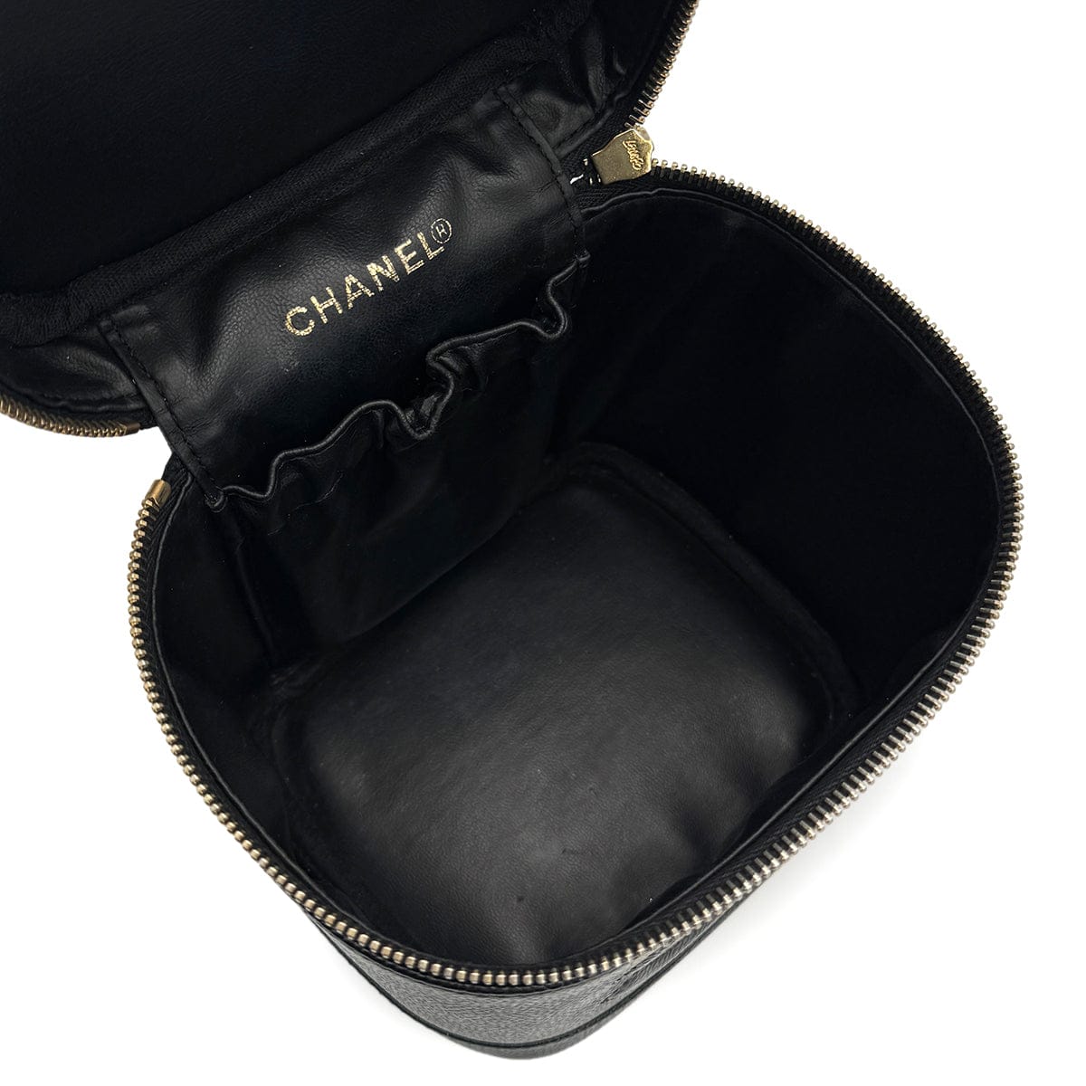 Luxury Promise Japan VINTAGE CHANEL VANITY HAND BAG BLACK CAVIAR SKIN 90319914