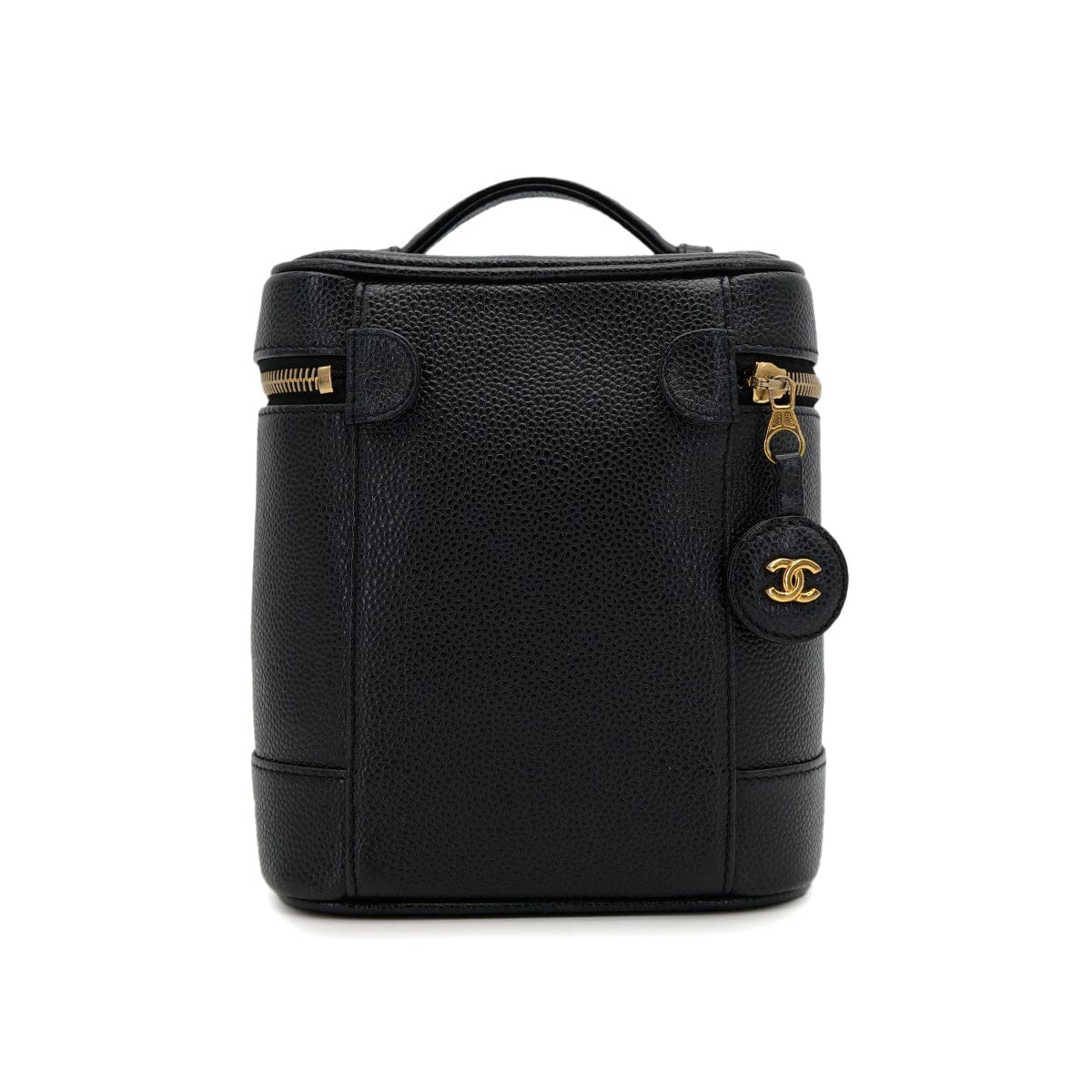 Luxury Promise Japan VINTAGE CHANEL VANITY HAND BAG BLACK CAVIAR SKIN 90319914