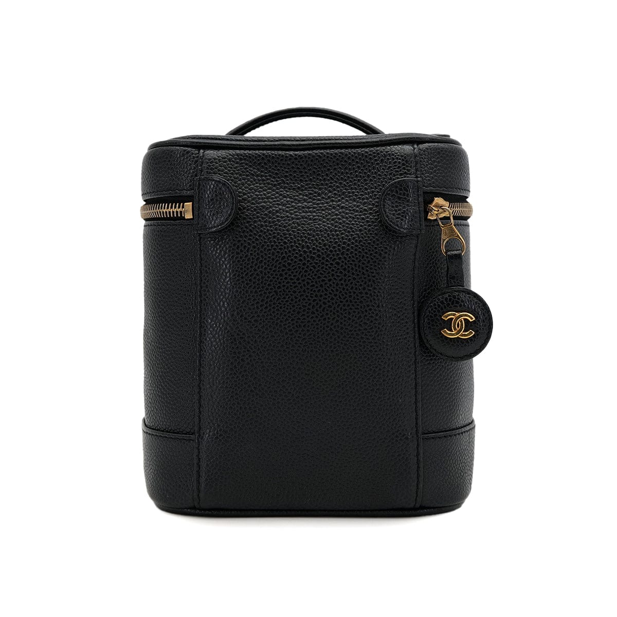 Luxury Promise Japan VINTAGE CHANEL VANITY HAND BAG BLACK CAVIAR SKIN 90319916