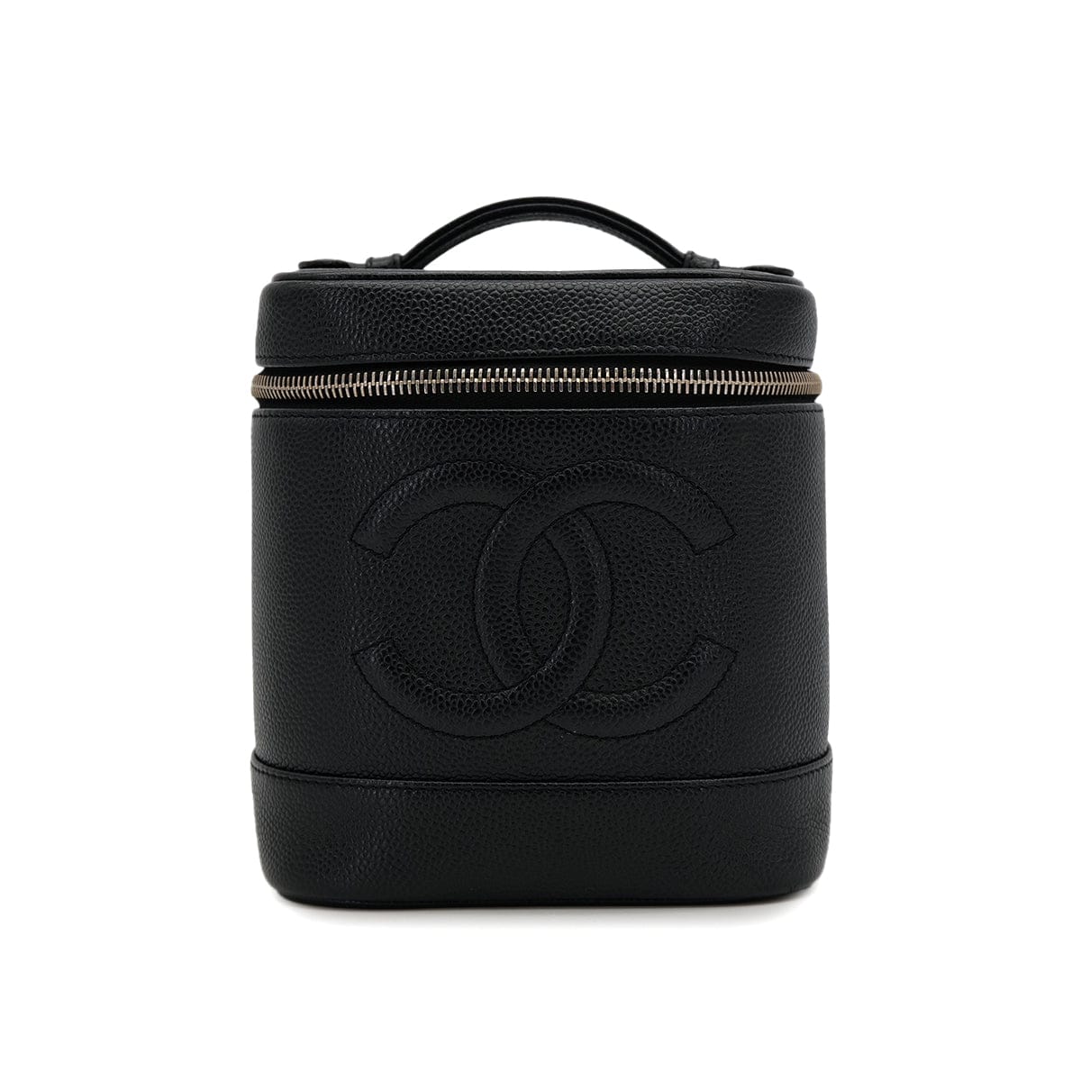 Luxury Promise Japan VINTAGE CHANEL VANITY HAND BAG BLACK CAVIAR SKIN 90319916