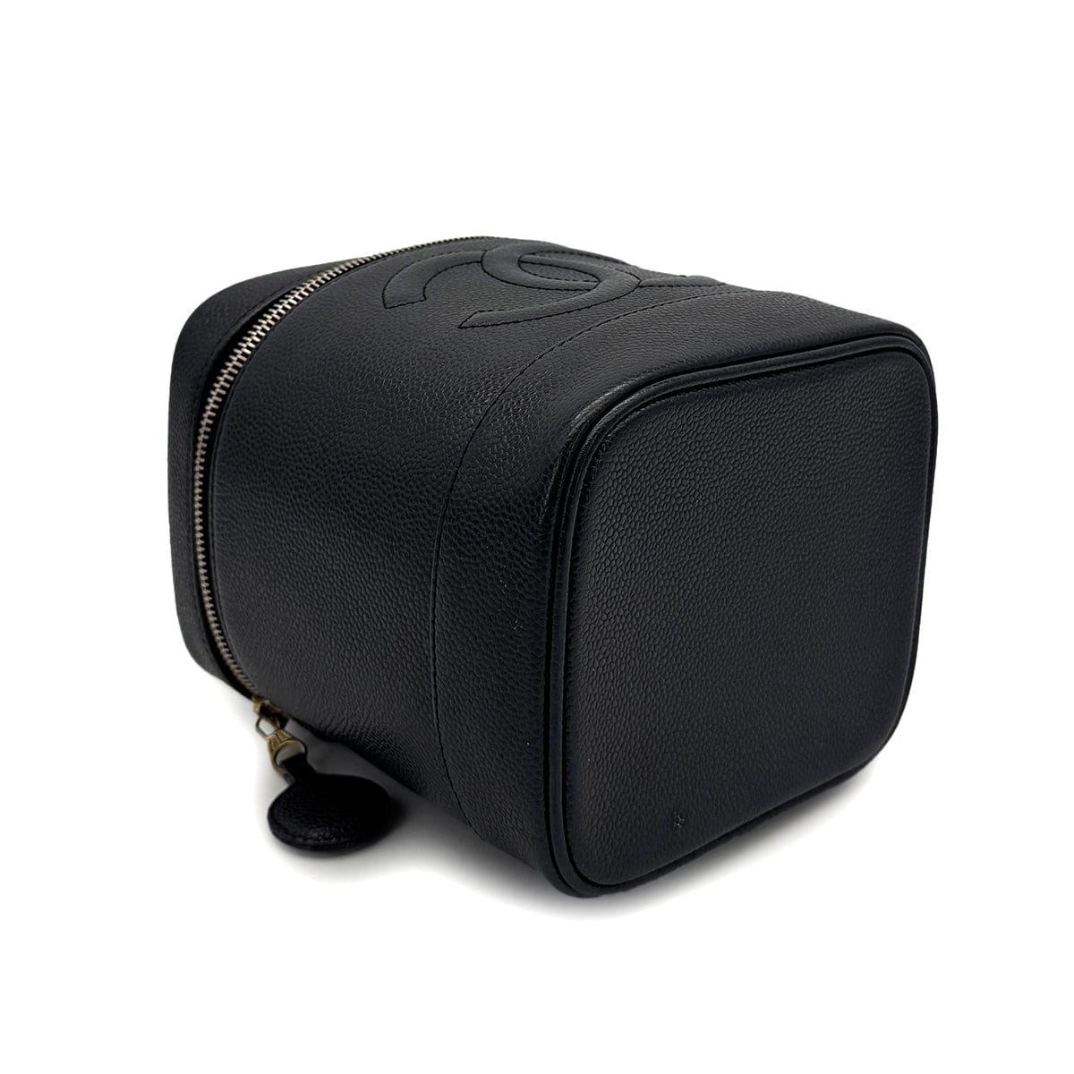 Luxury Promise Japan VINTAGE CHANEL VANITY HAND BAG BLACK CAVIAR SKIN 90319916