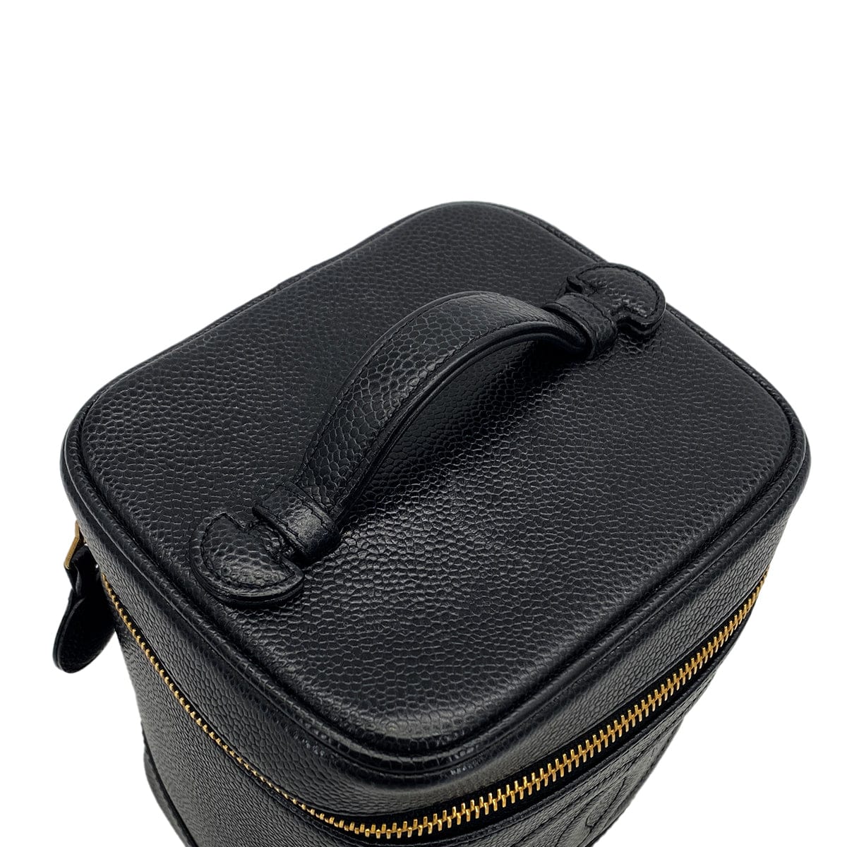Luxury Promise Japan VINTAGE CHANEL VANITY HAND BAG BLACK CAVIAR SKIN 90324799