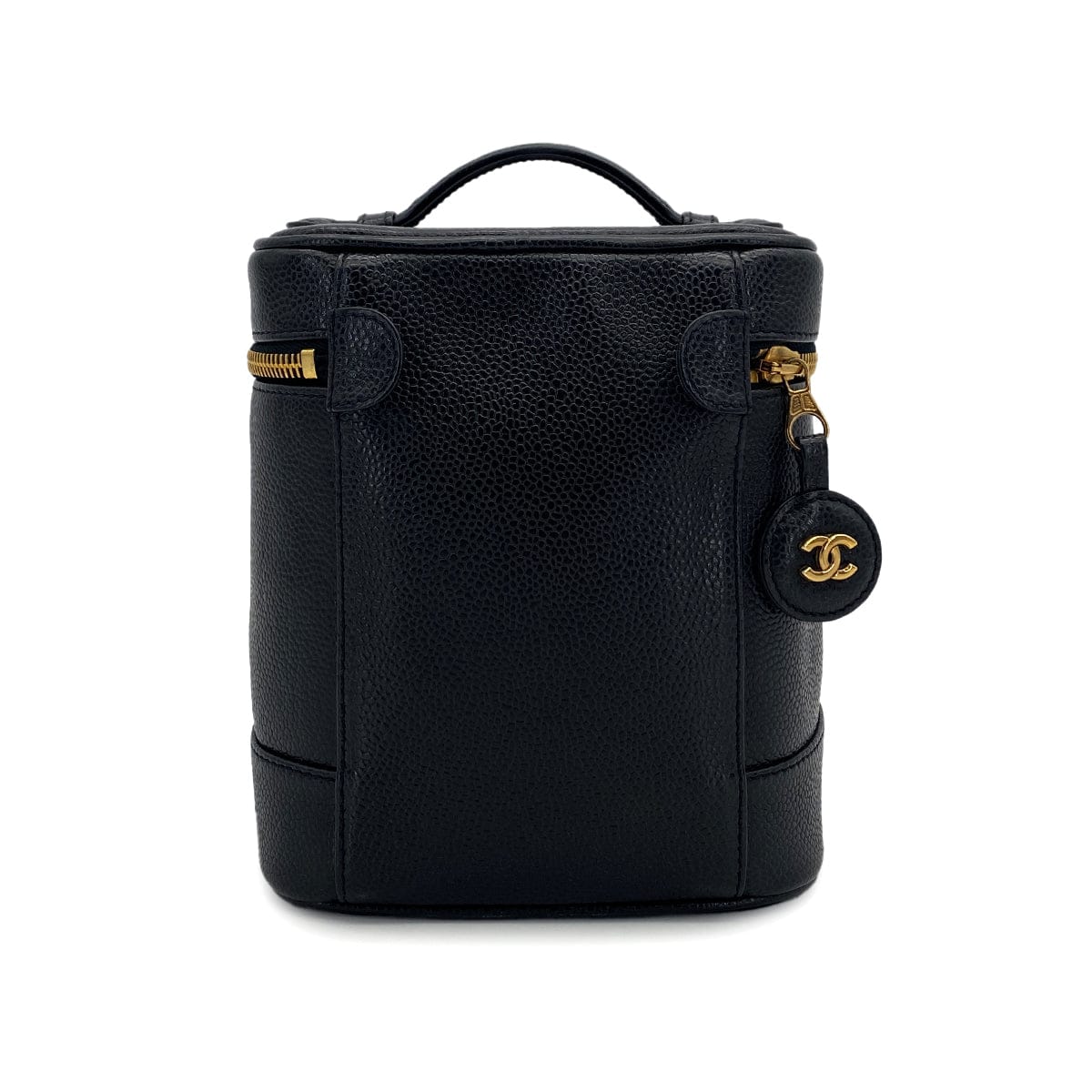 Luxury Promise Japan VINTAGE CHANEL VANITY HAND BAG BLACK CAVIAR SKIN 90324799