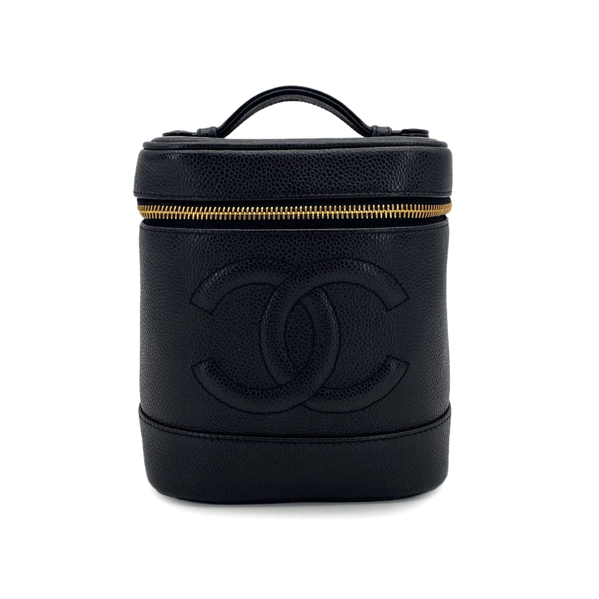 Luxury Promise Japan VINTAGE CHANEL VANITY HAND BAG BLACK CAVIAR SKIN 90324799
