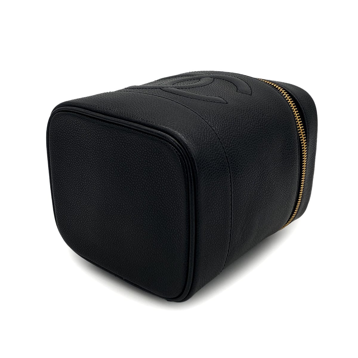 Luxury Promise Japan VINTAGE CHANEL VANITY HAND BAG BLACK CAVIAR SKIN 90324799