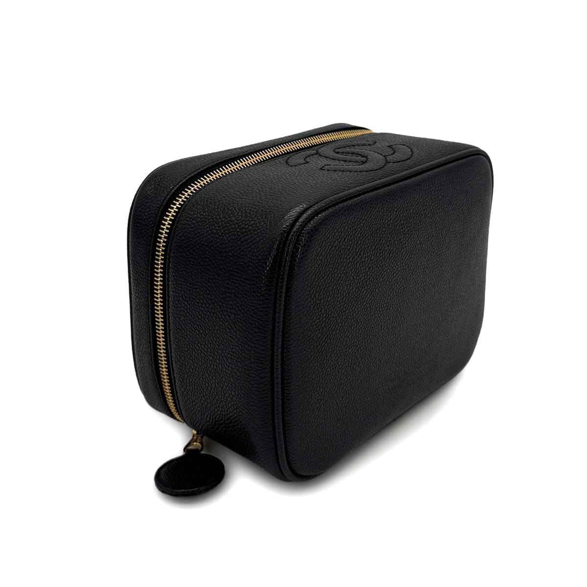 Luxury Promise Japan VINTAGE CHANEL VANITY HAND BAG BLACK CAVIAR SKIN 90325294