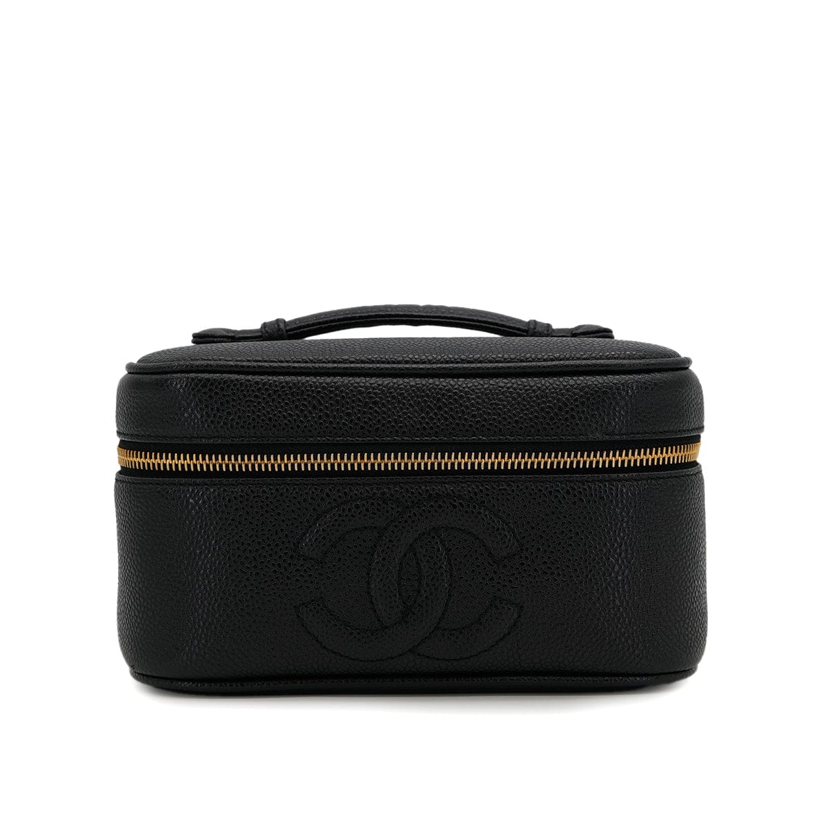 Luxury Promise Japan VINTAGE CHANEL VANITY HAND BAG BLACK CAVIAR SKIN 90325294