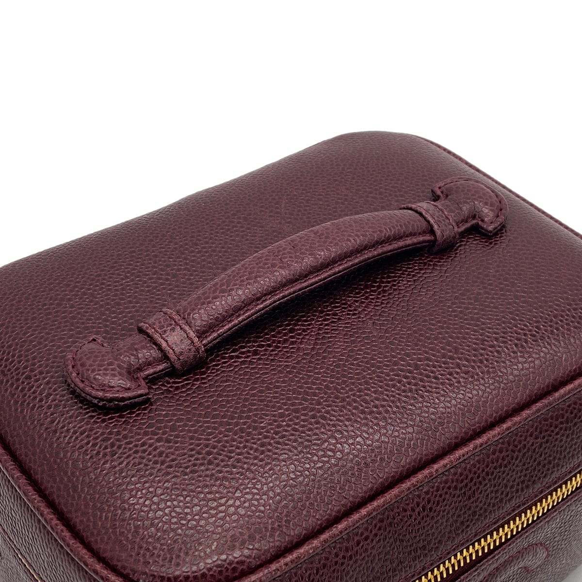Luxury promise Japan VINTAGE CHANEL VANITY HAND BAG BORDEAUX CAVIAR SKIN GOLD HARDWARE 90321625