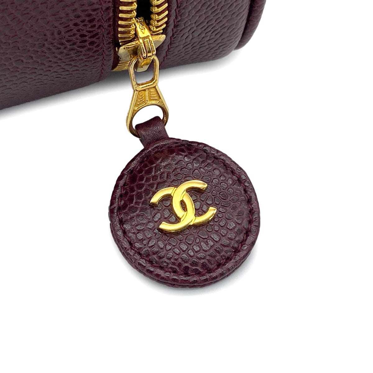 Luxury promise Japan VINTAGE CHANEL VANITY HAND BAG BORDEAUX CAVIAR SKIN GOLD HARDWARE 90321625