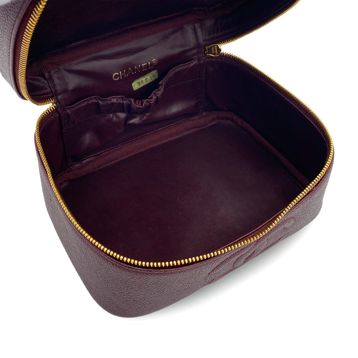 Luxury promise Japan VINTAGE CHANEL VANITY HAND BAG BORDEAUX CAVIAR SKIN GOLD HARDWARE 90321625