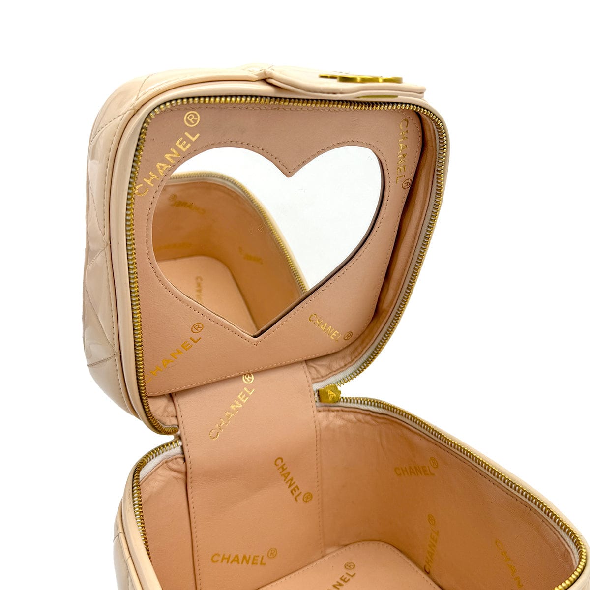 Luxury Promise Japan VINTAGE CHANEL VANITY HAND BAG COCOMARK HEART MIRROR IVORY ENAMEL 90314882