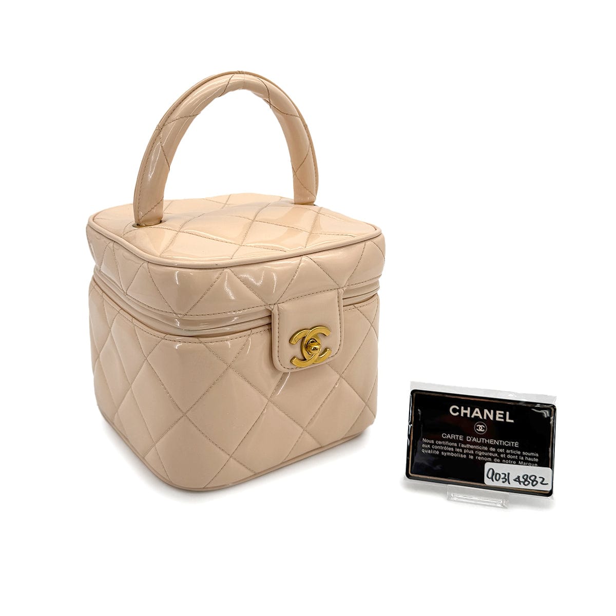 Luxury Promise Japan VINTAGE CHANEL VANITY HAND BAG COCOMARK HEART MIRROR IVORY ENAMEL 90314882