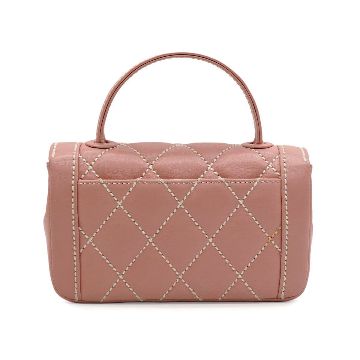 Luxury Promise Japan VINTAGE CHANEL WILD STITCH HAND BAG PINK LEATHER GOLD HARDWARE 90346151