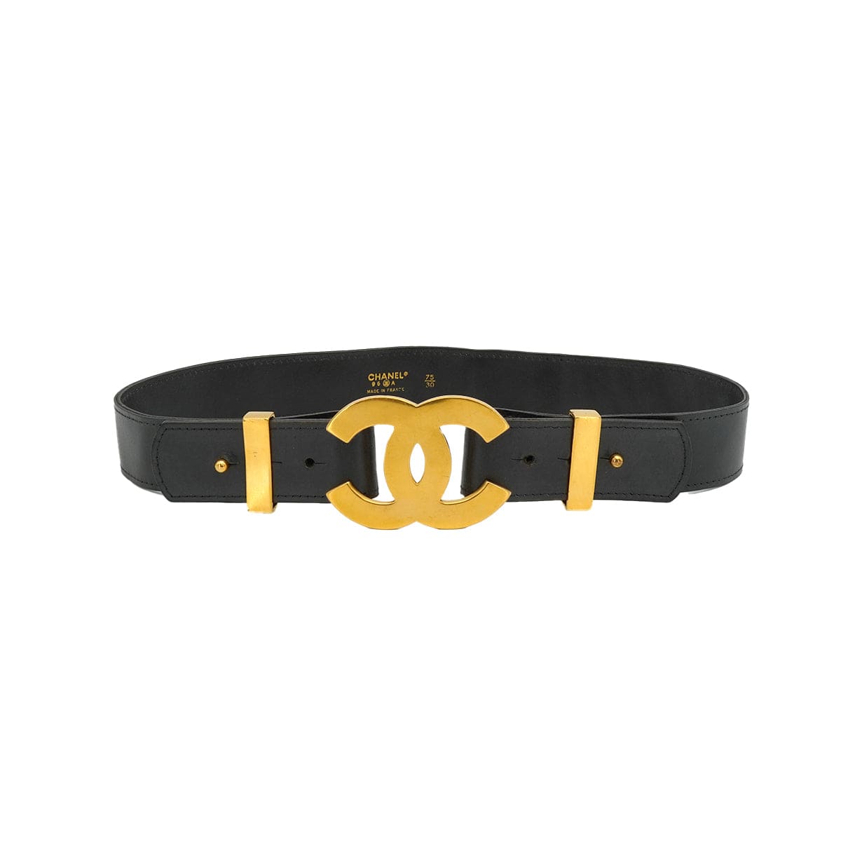 Luxury Promise Japan VINTEGE CHANEL BELT LEATHER COCOMARK BLACK ACCESSORY 96A 90335807