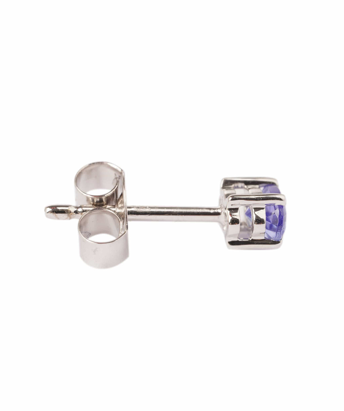 Luxury Promise 0.014ct Tanzanite 10k White Gold Push & Post Earrings - 0.92g ANC2069