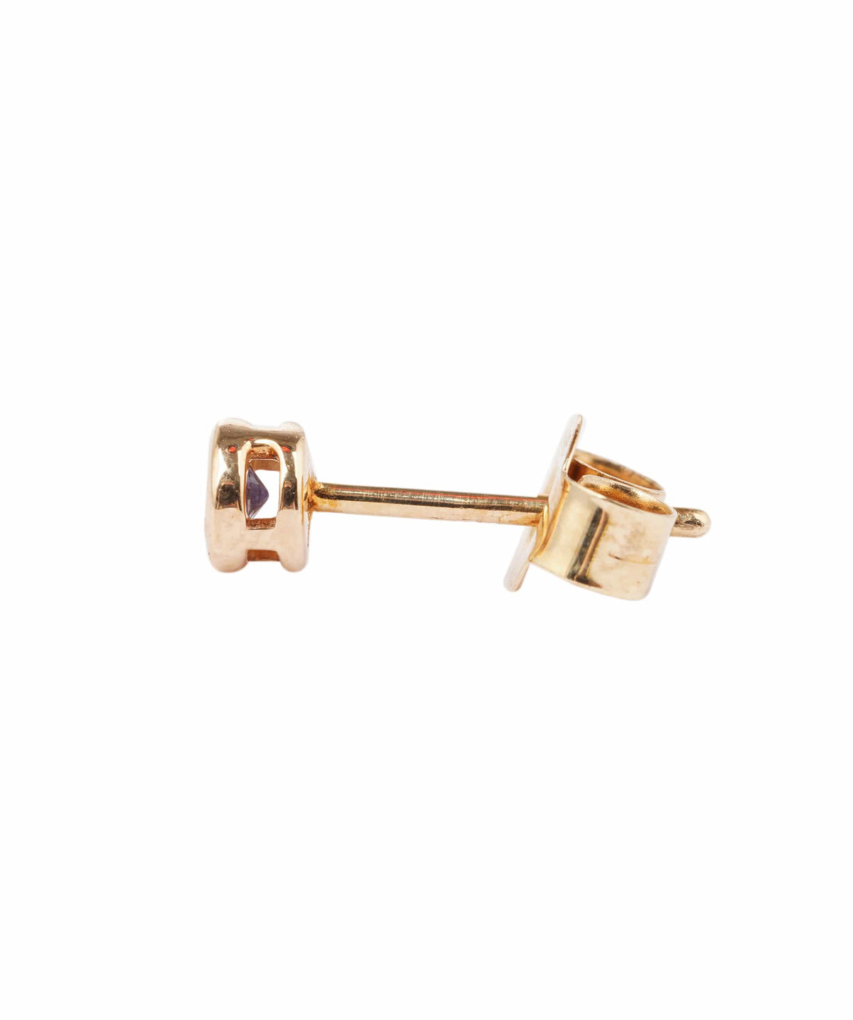Luxury Promise 0.22ct Tanzanite 10k Yellow Gold Push & Post Earrings - 0.872g ANC2064