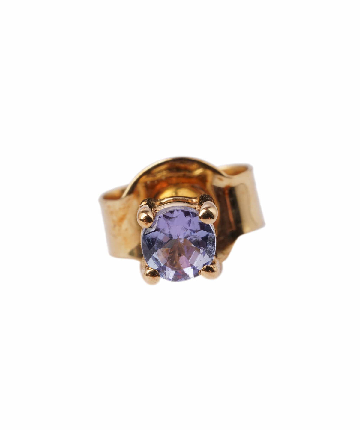 Luxury Promise 0.44ct Tanzanite 10k Yellow Gold Push & Post Earrings - 1.54g ANC2065