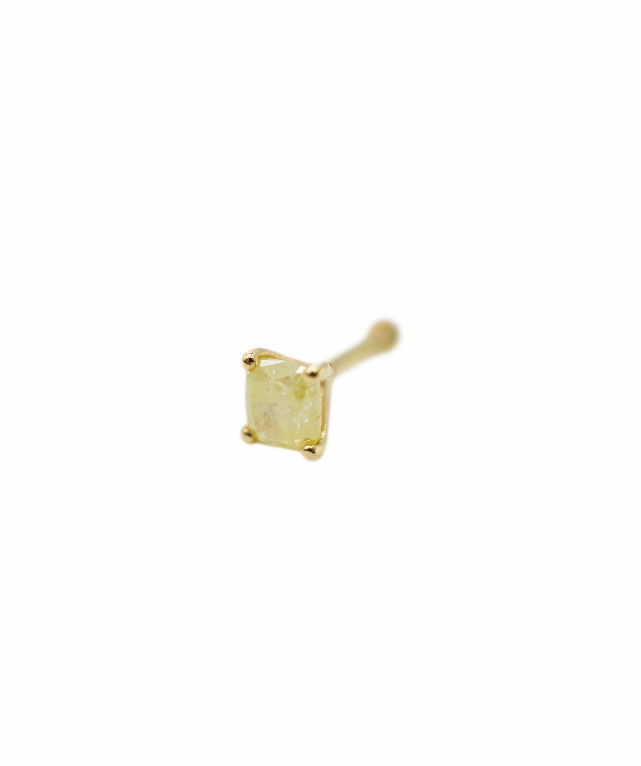 Luxury Promise 0.50ct Approx Rough Cut Diamond Set In 18K Yellow Gold Ear Piercing ANL-S28-119