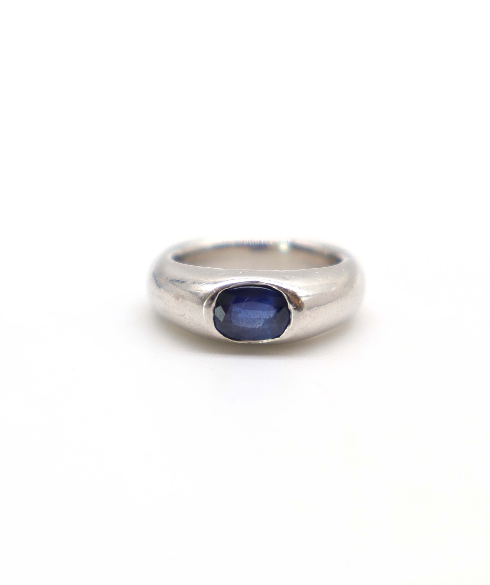 Luxury Promise 0.5ct oval sapphire platinum ring size 40 DXBS4402
