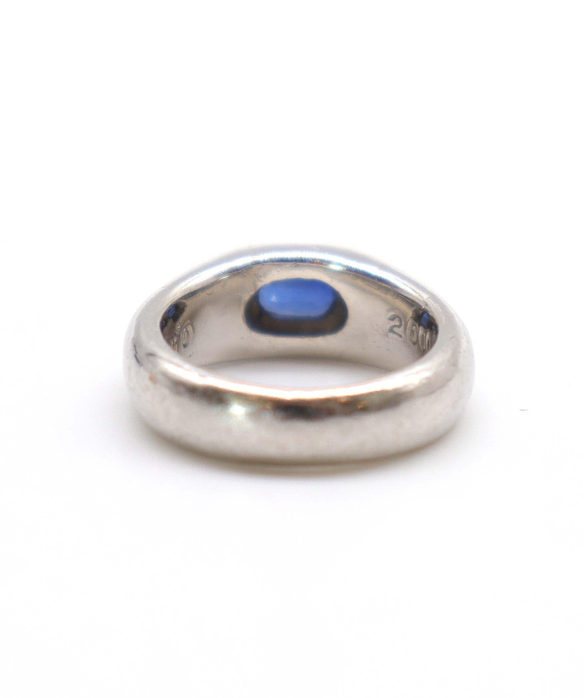 Luxury Promise 0.5ct oval sapphire platinum ring size 40 DXBS4402