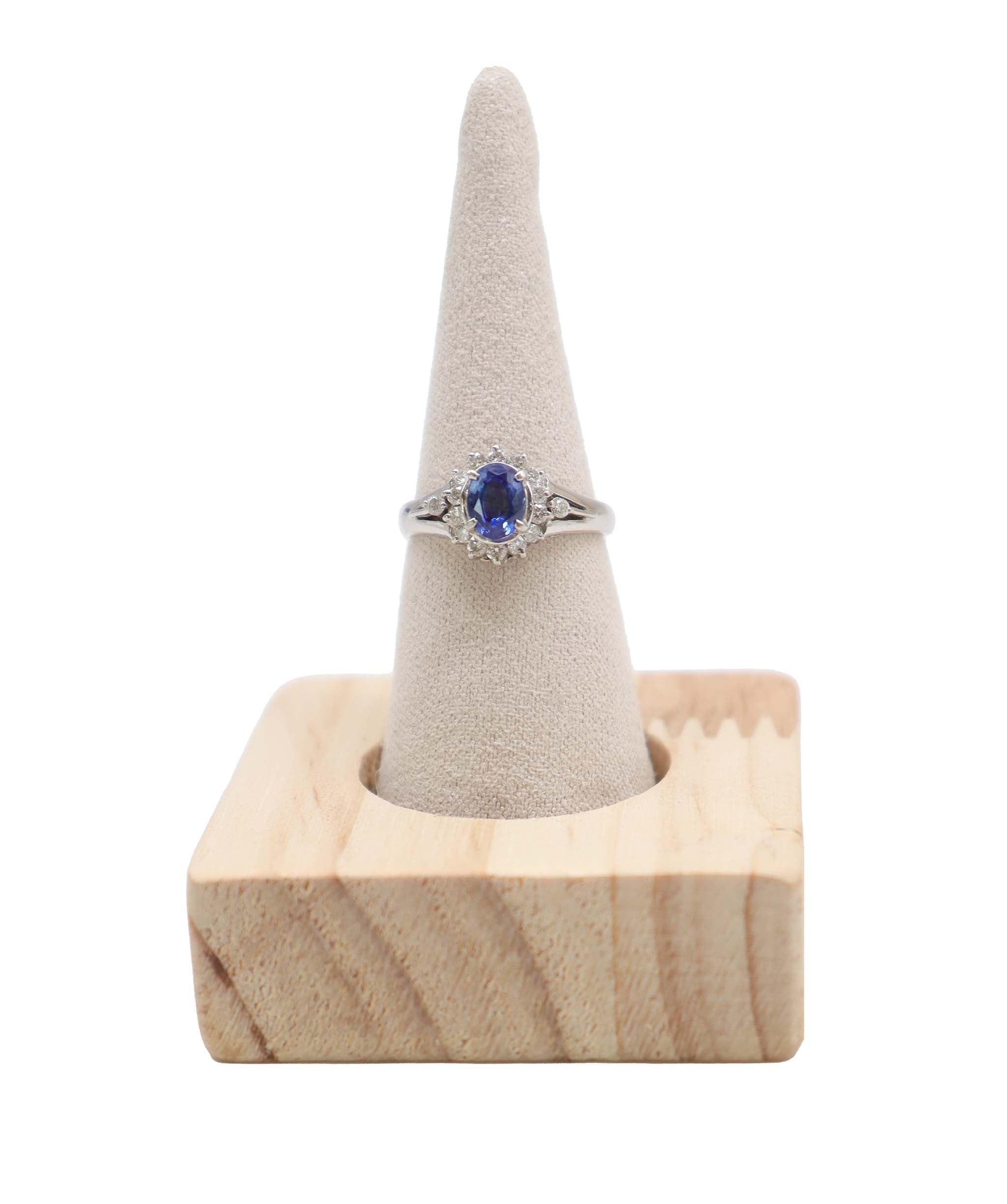 Luxury Promise 0.5ct sapphire 0.2ct diamond platinum size 52 ring DXBS4372